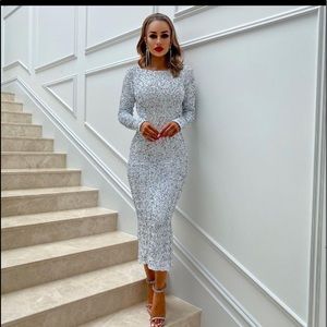 Silver Sequin Dress